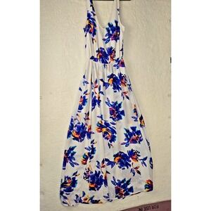 Show Me Your‎ Mumu Kendall Floral Maxi Dress Sz M V Neck Petal Paint Statement